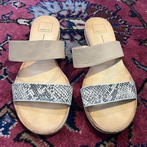 Dolce Vita Slides with Reptile Print Band sz 10 - Picture 1 of 7